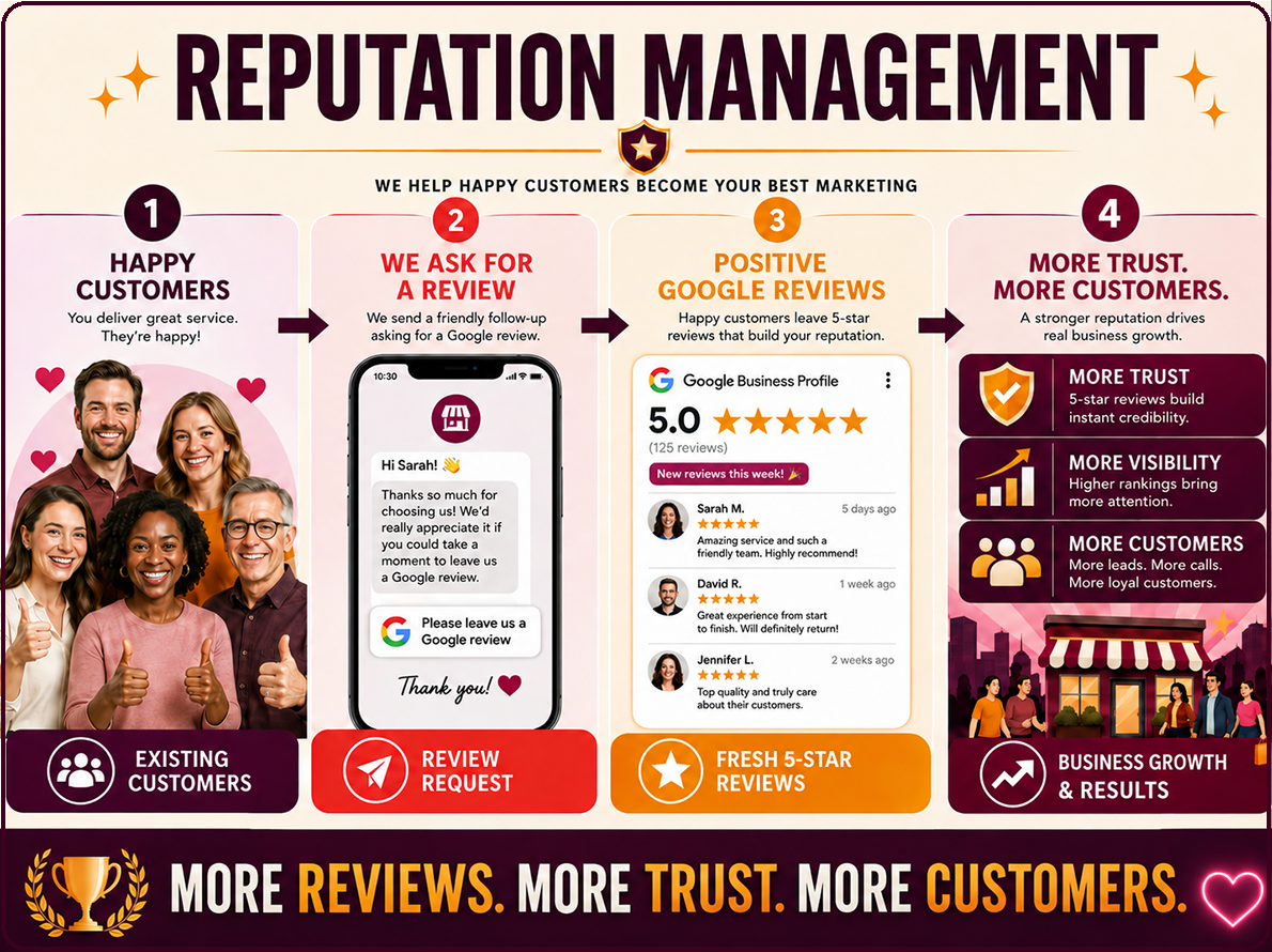 Reputation Management: Google review follow-ups that build trust, visibility, and more customers